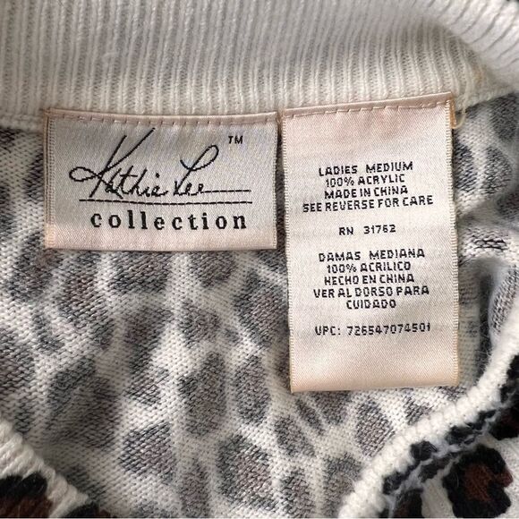 Vintage Animal Print Short Sleeve Sweater Top - Picture 7 of 7